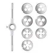 8Pcs Metric Die Set + M3-M12 Tap Wrench Handle for Repair Adjustable Holder