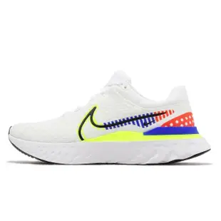 【NIKE 耐吉】慢跑鞋 React Infinity Run FK 3 PRM 男鞋 白 黃 黑 針織鞋面 緩震(DX1629-100)