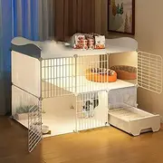 Semi-Enclosed Cat Playpen, Large Indoor/Outdoor Enclosure With Litter Box (43.7x15.3x32.6in)