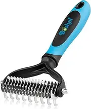 BOSHEL Undercoat Rake For Dogs - Premium Double Sided Dog Grooming Brush - Dog Deshedding Brush - Dematting Comb For Dogs - Deshedding Tool Dog Comb & Cat Comb - Dog Hair Brush - Pet Grooming Tool