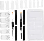 HONITANO 1 Set Nail Art Tool Kit with Nail Extension Patches Fixing Clips Brushes Professional DIY Manicure Accessories for Designs Creative Art