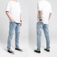 在飛比找momo購物網優惠-【Last Taiwan Jeans】個性破壞 彈力窄管牛仔