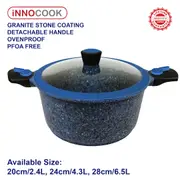 Blue Granite Stone Non-Stick Casserole, Pots, Stockpot, Cookware