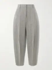 [Loro Piana] Loro Piana - Dan Cropped Linen, Wool And Cashmere-blend Tapered Pants - Gray - IT42 IT 42 Gray