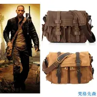 在飛比找Yahoo!奇摩拍賣優惠-I AM LEGEND Will Smith 軍用帆布 + 