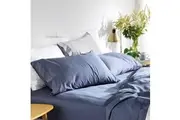 MyHouse Riley Bamboo Cotton Bed Sheet Set Midnight Blue Bamboo/Cotton - Midnight Blue - Super King
