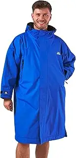 [onesnug] Unisex Outdoor Changing Robe Long Sleeve Coat Windproof & Waterproof Robe with Hood For Beach Wild Swimming Surfing & Walking Oversized Quick Dry, Blue, One Size