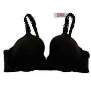 Natori Black Pure Luxe Body Doubles Lace Full Coverage Bra Size 34D NWT
