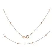 Girls 9ct Rose Gold Flat Trace and Bead Ball Chain Necklace