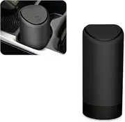 cerfioo 1 PC Car Interior Trash Can, 2.5" x 6.2" Silicone Portable Embedded Integrated Trash with Lid Isolate Odor, Water Cup Style Hygiene Waterproof Silent Storage Box, Universal for Cars (Black)