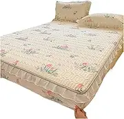 CVBFDB 1 Piece Bed Cover lace Single Piece Bed Cover is not Easy to Slip Fixed Mattress Cover(150 * 200cm)