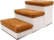 Folding Pet Stairs - Pet Climbing Stairs, 3 Steps, Stairs, Pet Bed, Steps with Storage Compartment, Stepper for Storing Pets for Sofas with High Beds, Holds up to 22.7 kg Weight