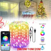 Christmas LED Tree Decoration RGB String Lights Bluetooth App Remote Control USA