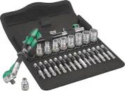 05004016001 8100 SA 6 Zyklop Metric Speed Ratchet Set, 28 Piece, 1/4" Drive