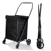 Folding Shopping Cart with Waterproof Liner, Grocery Cart Medium Cart+liner