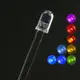 5MM/F5 發光二極管LED燈白發紅黃藍綠紫色圓頭高亮直插LED燈 50只