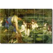 John Waterhouse Mythology Tile Mural PT09388. 48 x 32 (24) 8x8 tiles