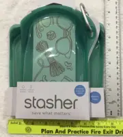 Stasher Sandwich and Go Bag Lot Reusable Storage Green WATERFALL NEW SHIPS FREE