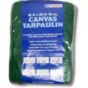 INTEX SUPPLY CO 10 OZ K-CT1216G 12x16 10OZ Green Canvas Tarp, 12" x 16"