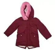 J Crew Red Burgundy Sherpa Lined Fishtail Parka Eco-Friendly PrimaLoft Girls 8