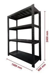 1.5m L×2.4m H×0.6m D Heavy Duty Shelving Garage Warehouse Storage Metal Rack