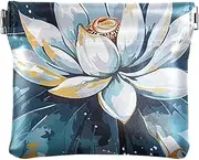 [YXYZRMY] PU Leather Squeeze Coin Purse Leaf Art Floral Blue, Coin Pouch Change Holder for Women Men, Mini Portable Cosmetic Bags for Women, Multi-colored, one size, Multi-style, Multi-colored, one size