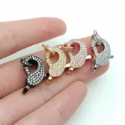 lobster clasp 12x24mm 18k gold Filled cubic zirconia micro pave hook clasps