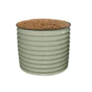 Birdies Garden Products 970mm x 740mm Mist Green Round Corrugated Raised Garden Kit