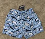 NWT 100% Authentic Vilebrequin MOOREA Swim Trunks - L -BLUE - MEN - LARGE