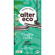 Alter Eco Chocolate Organic Mint Creme Dark Truffle Thins 84g (Pack of 12)