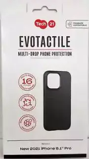 Tech21 - EvoTactile Hard Shell Case for Apple iPhone 13 Pro - Black