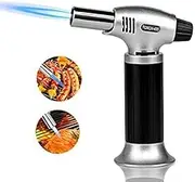 KITOSUN Culinary Torch, Aluminium Alloy, Black, Up to 1300°C / 2500°F, Creme Brulee, BBQ, DIY Jewelry, Cigars