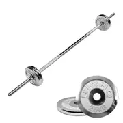 Total 18kg - Barbell Weight Set - 180cm Barbell Bar + 2.5kg x 4 Silver Weight Plate