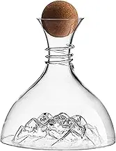 1800ml Red Wine Decanter,Iceberg Shaped Decanter with Cork Ball Stopper,Crystal Glass Wine Aerator,Household Quick Decanter Pot Wine Decanter Carafe