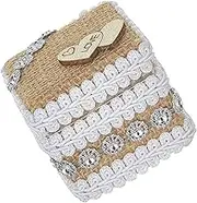 iplusmile Rustic Wedding Ring Box with Jute Twine Lace for Engagements Bridal Showers and Ceremonies Unique Flower Girl Design for Memorable Proposals Keepsakes