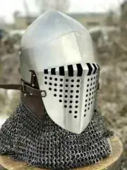 Medieval Rao Bascinet Helmet | Knight Viking Helmet, 16 Gauge Steel