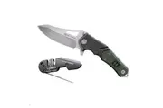 Lansky Responder Folding Knife & BladeMedic Sharpener Combo, Pocket Clip UTR7
