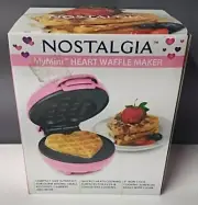 NOSTALGIA MyMini HEART 5'' Waffle Maker Pink BRAND NEW