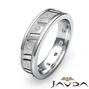 Mens Wedding Solid Band Round Bezel Diamond Eternity Ring 18k White Gold 0.25Ct