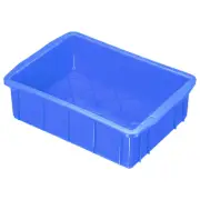 10"x7"x3" Plastic Lab Tray Rectangle Utility Stackable Box Craft Organizer Blue