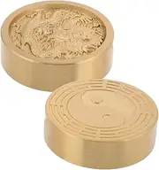 Artisan Crafted Brass Paperweight Chinese Calligraphy Weight Dragon Bagua Cultural Desk Decor Solid Brass