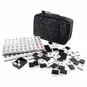 LPG Mahjong Travel Case Classic Set with Black Tiles Board Game