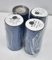 Lot of 4 Black Rhino Wax Ribbon Rolls 4.09" x 508' R-I22-1104 215-W BN1200108