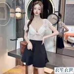 韓版夜店上班衣服蕾絲新款女桑拿足療足浴技師工作服性感夜總會連衣裙洋裝 夏 禮服連身裙[衣笙衣世]