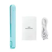 Mini Curling Iron Portable Rechargeable USB Dual-use Hair Curler Straightener for Smooth Safe Styling blue