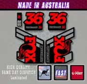 FOX style Performance 36 Fork Decals Stickers RED/GREY/black Laminated