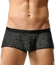 [BreakEgg] Mens Breathable Men's Boxer Briefs Sexy and Fashionable Underwear Men Underpanties Man Bling Shorts