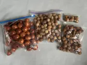 Assorted Lot Of Large Vintage Old Stock C1970s Macrame Wooden Wood Beads