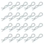 1mm x 17mm Carbon Steel R Shaped Spring Cotter Clip Pin Silver 20 Pcs