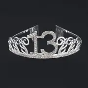 Metal Silver Rhinestone Age 13 Princess Tiara